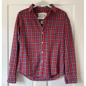 Frank & Eileen Women's Barry Flannel Shirt Red Blue Plaid Small Patriotic Small